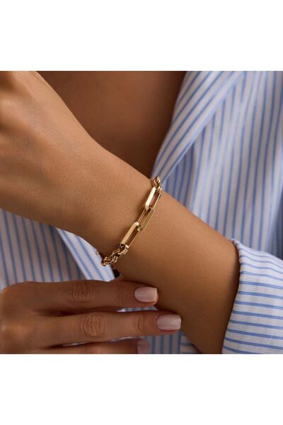 Sembol Gold 14 Ayar Hallow Bileklik İtaly 8 mm 19 cm