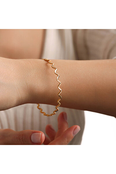 Sembol Gold Altın Ajda Bilezik ZikZak 8 Ayar