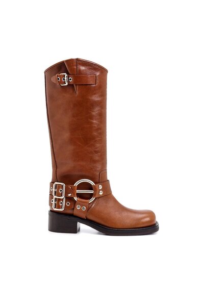 Sofia Baldi VELVET KAHVE HAKİKİ DERİ Kadın TOPUKLU ÇİZME