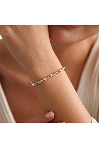 Sembol Gold İtaly Altın Bileklik Bambu