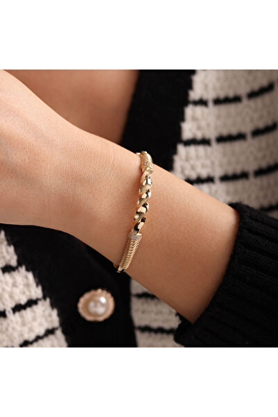 Sembol Gold Altın Burma Kelepçe Modern