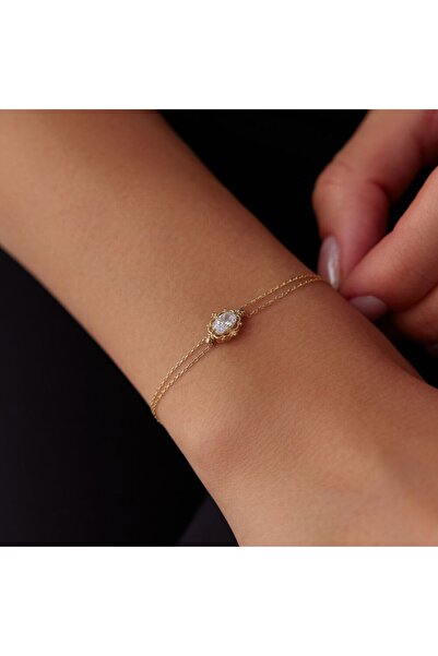 Sembol Gold 14 Ayar Altın Vintage Bileklik 17+2 cm YENİ