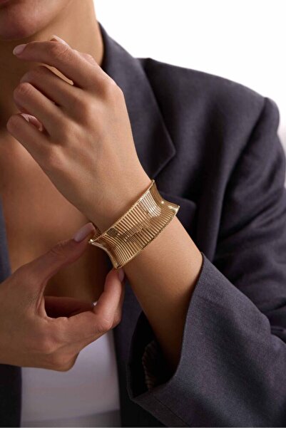 Sembol Gold İtaly Altın Kelepçe Özel Tasarım 27 mm