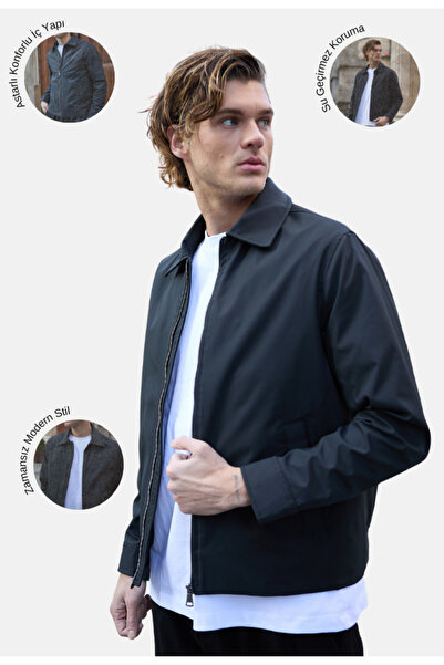 Danger Jachetă neagră sezonieră impermeabilă pentru bărbați