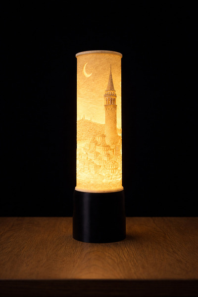 Belupa Galata Kulesi Işıklı Silindir Lamba – Özel Tasarım Gece Lambası – Prem...