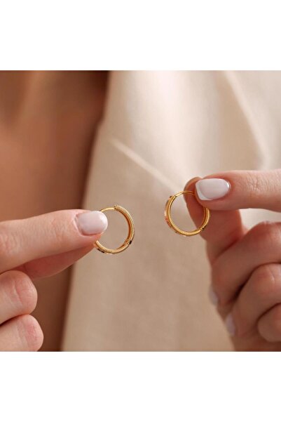Sembol Gold Ajda Küpe 14 Ayar Halka Form 1.9 cm