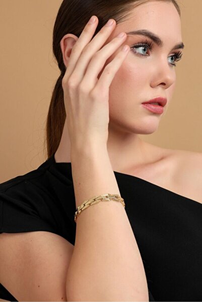 Sembol Gold Prestij Gurmet Bileklik İtaly Kilit 19 cm En 10 mm