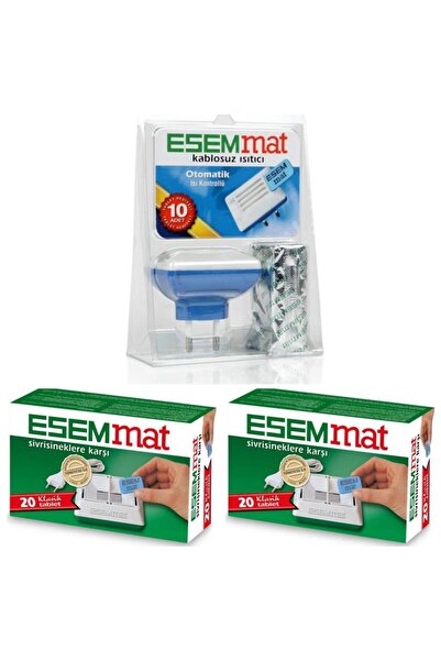 Esemmat kablosuz ısıtıcı sinek kovucu cihaz 10 yedek tablet (ısı kontrollu) +...