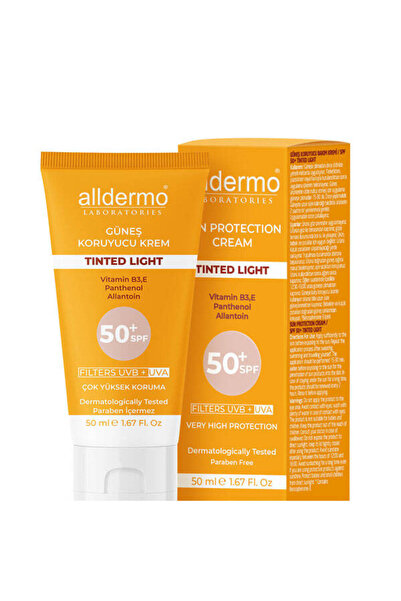 Alldermo SPF 50 TİNTED LİGHT GÜNEŞ KORUYUCU KREM 50 ML