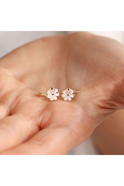 Sembol Gold Altın Çocuk Küpesi Papatya Uğurböceği