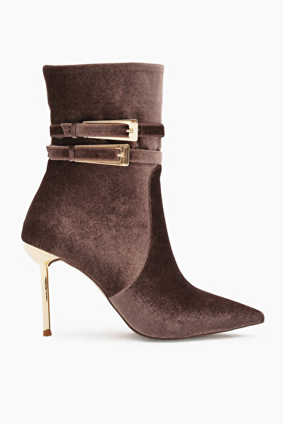 Tonny Black Γυναικείες μπότες με μεταλλικό τακούνι με φερμουάρ με διπλή πόρπη...