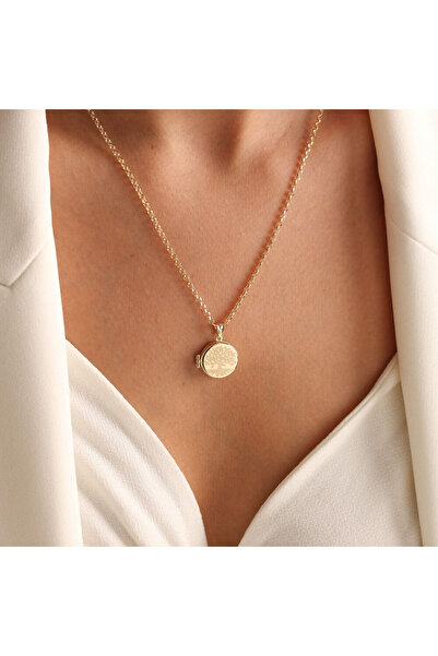 Sembol Gold Altın Resimli Kolye Hayat Ağacı Tasarım Doç Zincir