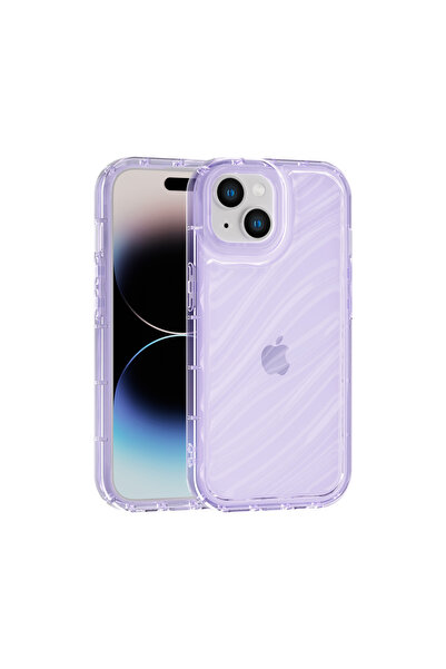 Vissona iPhone 13 Uyumlu Telefon Kılıfı Kamera Çıkıntılı Kabartmalı Parlak De...