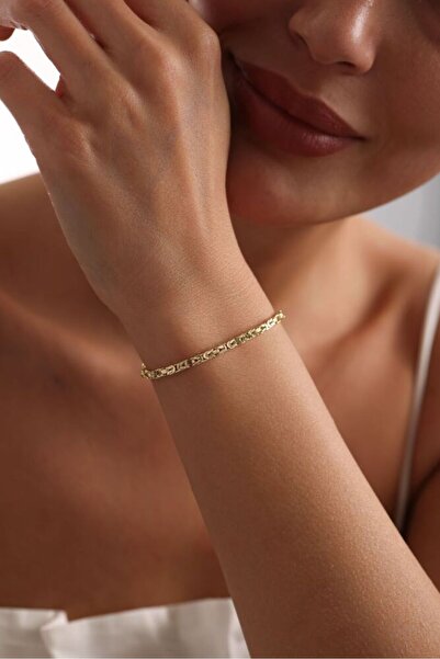 Sembol Gold Kral Bileklik Altın 3 mm