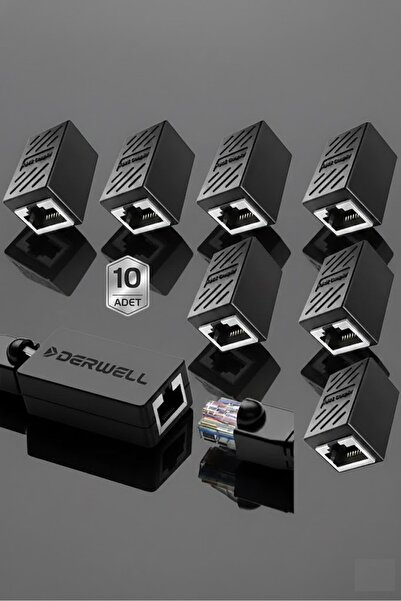 Derwell Rj45 Dişi Dişi Cat5/6/7/8 Ethernet Lan Ağı Birleştirici Aparatı Inter...