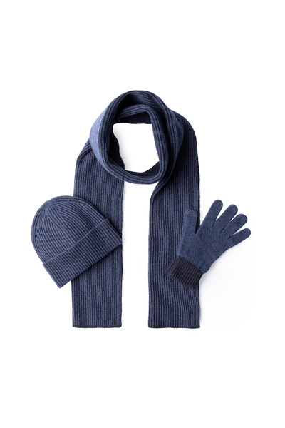 Kiğılı Set eșarfă, beretă și mănuși cu model de lână