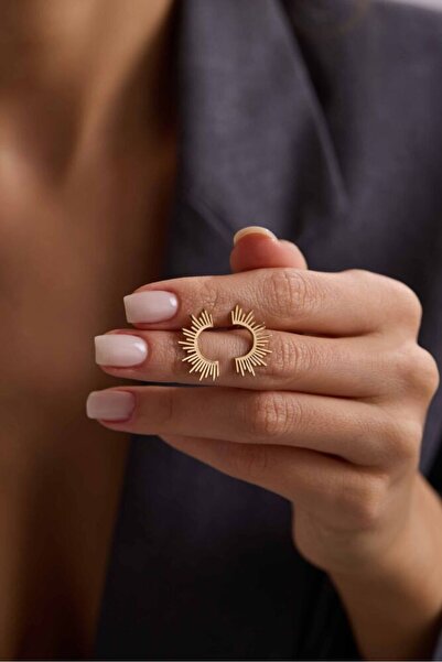 Sembol Gold Altın Güneş Küpe