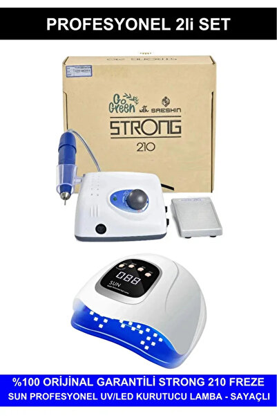 Fontenay Protez Tırnak Kalıcı Oje Seti (Strong 210 Freze Makinesi + UV LED Ku...