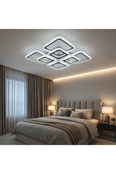 LightPlanet Lustra LED 4+4 SQUARE GIGANT Echivalent 1000W Telecomanda