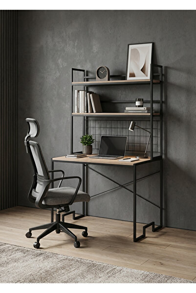 Uyan Ev Ürünleri UYAN EV ÜRÜNLERİ Lux Raflı Çalışma Masası Çok Amaçlı Dekorat...