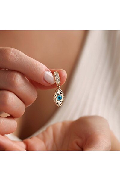 Sembol Gold 14 Ayar Göz Charm Uç ( Bilezik-Kolye)