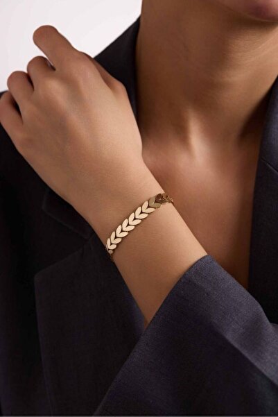 Sembol Gold Kalpli Başak Bileklik Süzme Form 19+3 cm