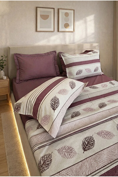 miar home perde tekstil 100% Cotton Pique Set, 6 Pieces, Double Size with Ela...