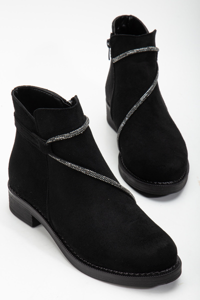 Tonny Black Cizme de damă cu toc scurt, cu fermoar, frânghie de piatră din pi...