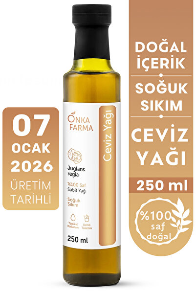 OnkaFarma Onka Farma Ceviz Yağı 250 ml %100 Saf ve Doğal Soğuk Sıkım