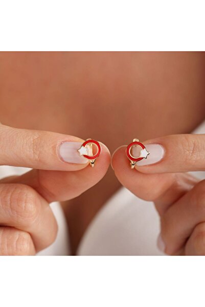 Sembol Gold Altın Çocuk Küpesi Ay Yıldız