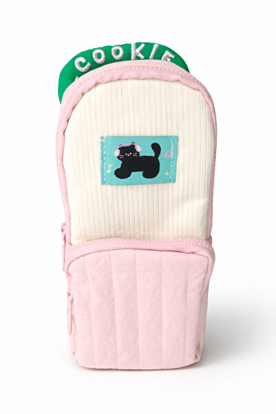 Ecrou مقلمة عمودية مطرزة باللون الوردي