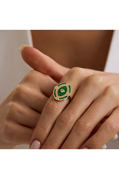 Sembol Gold Emerald Vision 14 Ayar Altın Yüzük