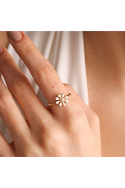 Sembol Gold Altın Papatya Yüzük 14K