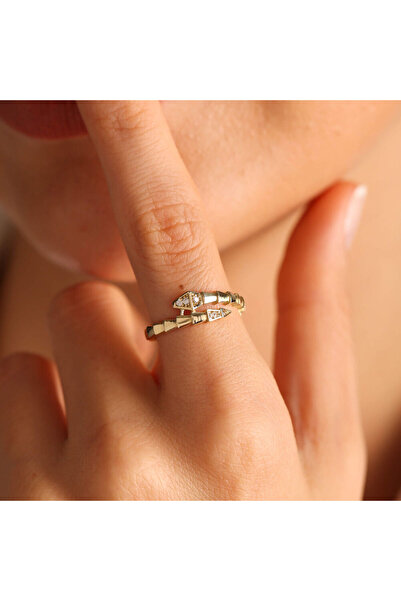 Sembol Gold 14 Ayar Altın Yılan Yüzük Parçalı