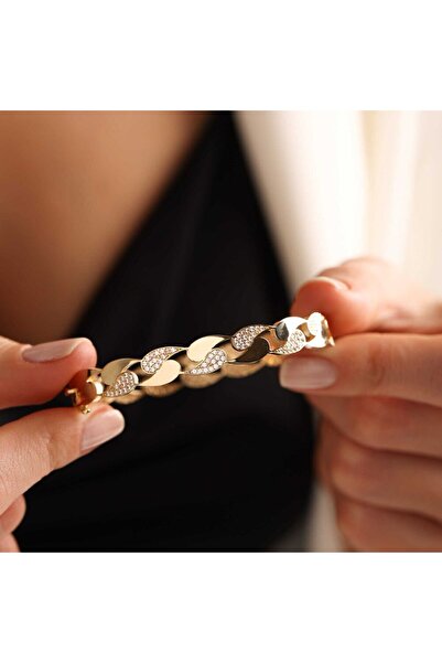 Sembol Gold Altın Füzyon Kelepçe Damla Form