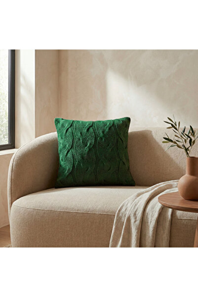 Penelope Плетен калъф за възглавница зелен 45x45 cm - серия Cabella