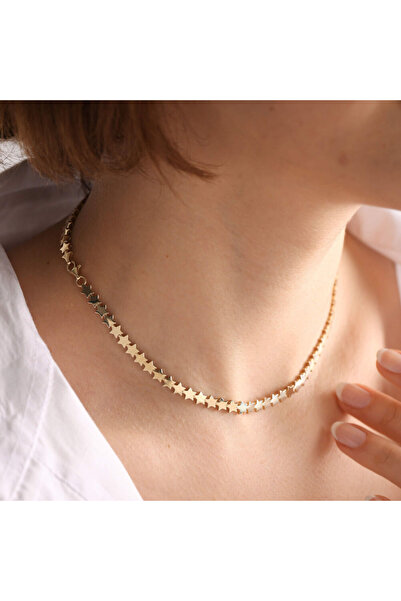 Sembol Gold Altın Yıldız Zincir Kolye 40 cm