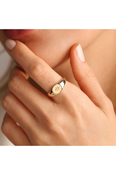 Sembol Gold Altın Şövalye Yüzük Tektaş