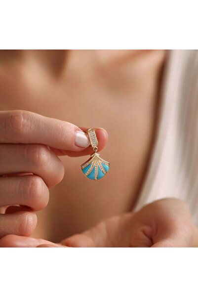 Sembol Gold 14 Ayar İstiridye Charm Uç ( Bilezik-Kolye)