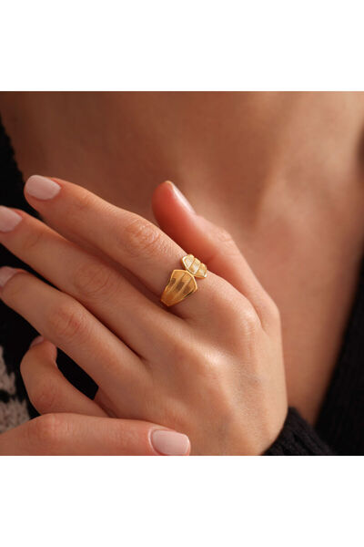Sembol Gold Altın Hasır Yüzük Pavé