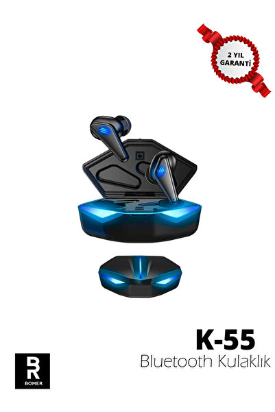 BOMER K55 Kablosuz Kulaklık Düşük Gecikme Bluetooth Kulaklık Kulak Içi