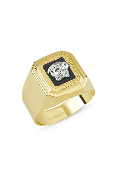 Sembol Gold Altın Erkek Yüzük Arma Tasarım