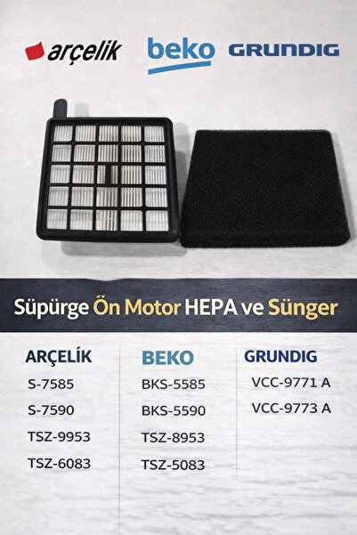 Arçelik Orijinal Arçelik S 7585 / S 7590 Imperium Süpürge Ön Motor Hepa Filtr...