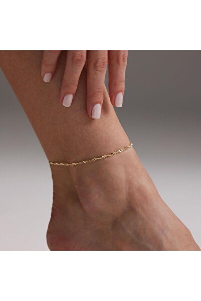 Sembol Gold Altın Halhal Singapur Zincir Yeni Model