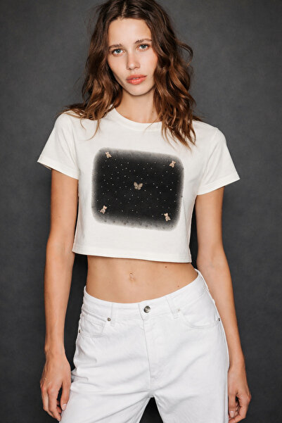 HAKKE Kompaktna majica sa ribana printom