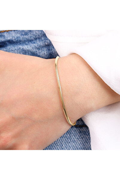 Sembol Gold 14 Ayar Altın Balık sırtı Bileklik 2 mm