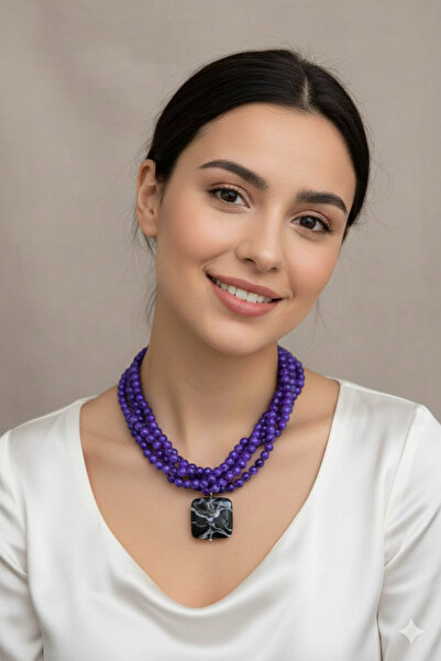 PETEK AKSESUAR Çoklu Alaçatı Boncuk Akrilik Kolye