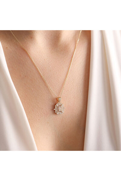 Sembol Gold Sarı Altın Baget Kolye