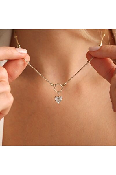 Sembol Gold Chooker Altın Kuş Kafesi Zincir Kalp Form