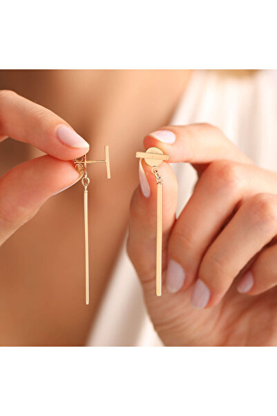 Sembol Gold Altın Küp Tel Küpe İtaly 5.0 cm